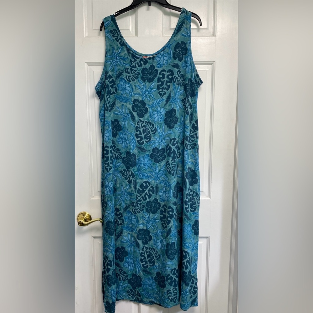 The Hawaiian Original Dress Hilo Hattie Sleeveless XL Women's Maxi Tropical